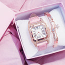 Relógio Feminino + Bracelete De Diamante - SkyFlair™